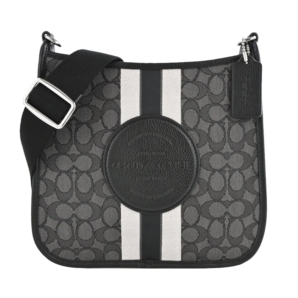 COACH 圓標LOGO緹花C撞色直條紋拉鍊對開長夾(卡其粉) 歷史價格詳細信息