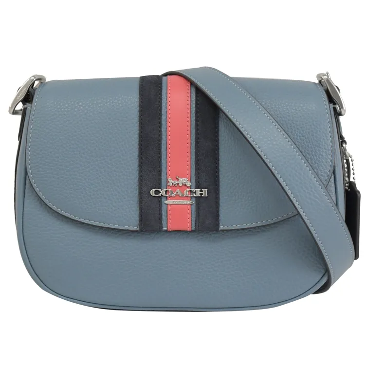 【COACH】學院風牛皮拼接緹花雙層斜背包(二色選) 歷史價格詳細信息