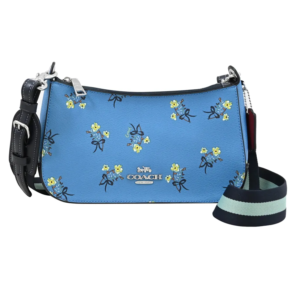 COACH C6823 Jes Baguette 玫瑰印花迷你斜背包.深咖 歷史價格詳細信息