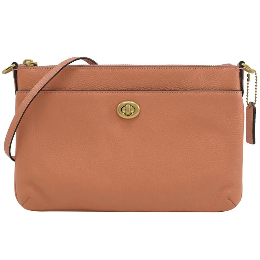 COACH C3376 經典轉釦荔枝皮革斜背扁包.櫻桃紅 歷史價格詳細信息