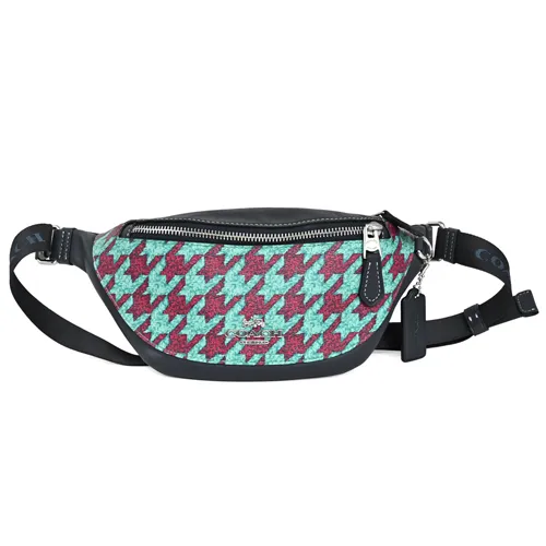 COACH藍紅千鳥紋直式方型單肩斜後背胸背男包 歷史價格詳細信息