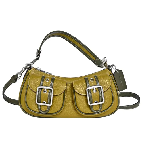 COACH 橄欖綠色鏤空大C LOGO皮革手拿包 廠商直送 現貨 歷史價格詳細信息