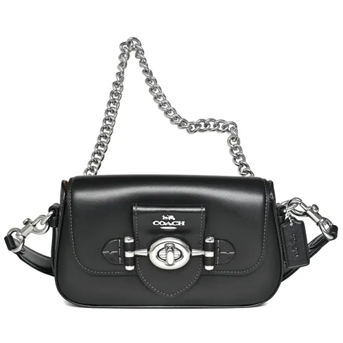 COACH Brie葡萄紫咖邊全皮復古旋釦翻蓋肩背/斜背小包 歷史價格詳細信息