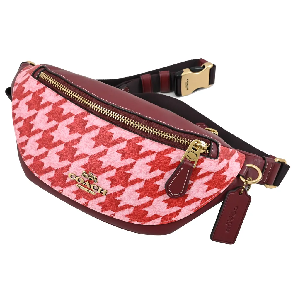 COACH紅粉拼色全皮C字前釦卡夾零錢袋短夾 歷史價格詳細信息