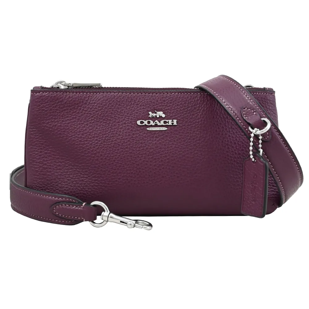 COACH CJ789 馬車LOGO雙層拉鍊斜背包.亮橘 歷史價格詳細信息