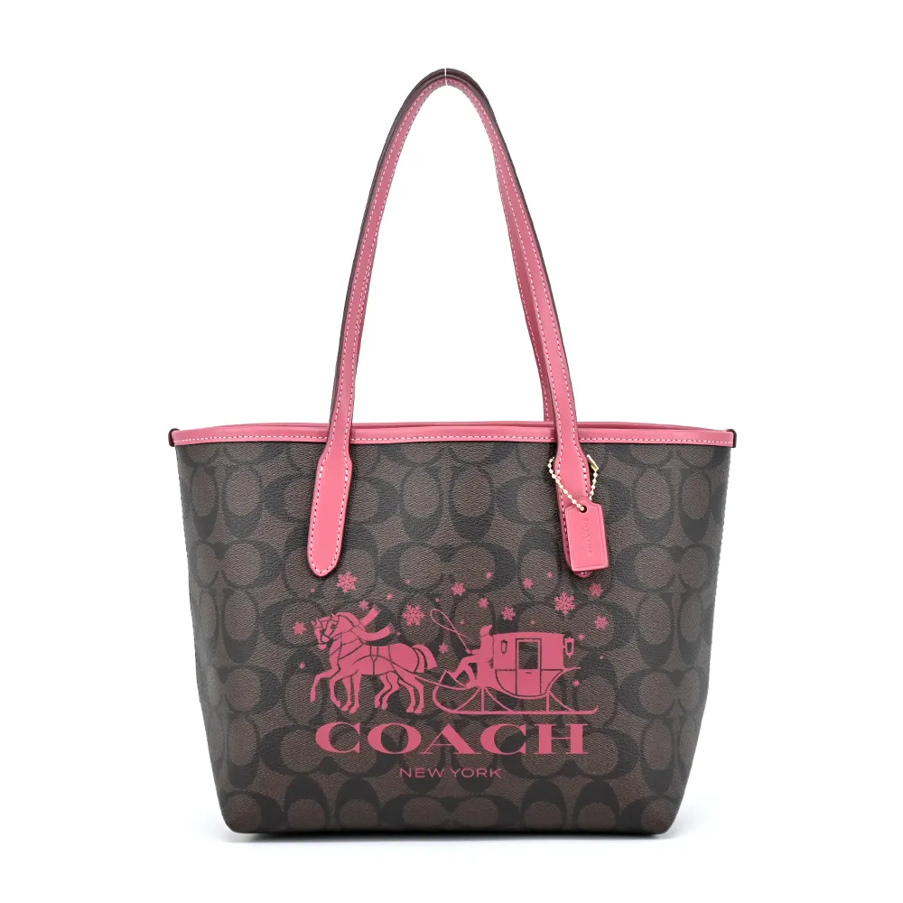 COACH 馬車印花PVC拼接皮革斜背相機包(奶白) 歷史價格詳細信息