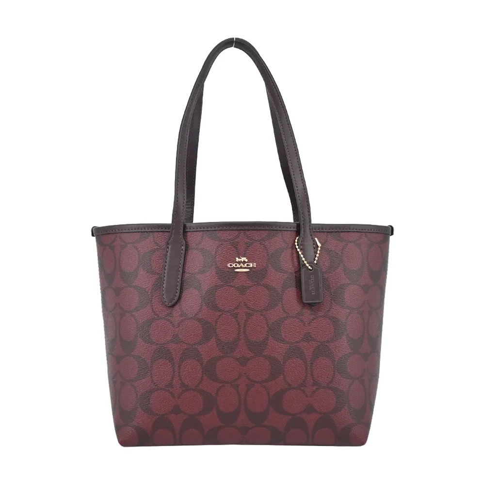 COACH 緹花小C LOGO防刮三折釦式短夾-緋紅 歷史價格詳細信息