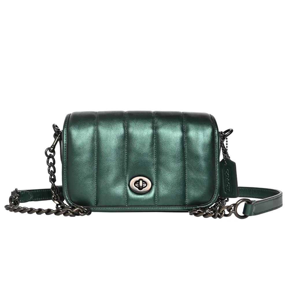 【COACH】線縫C字全皮立體彎底肩背-斜背兩用包(糖果粉/小款) 歷史價格詳細信息