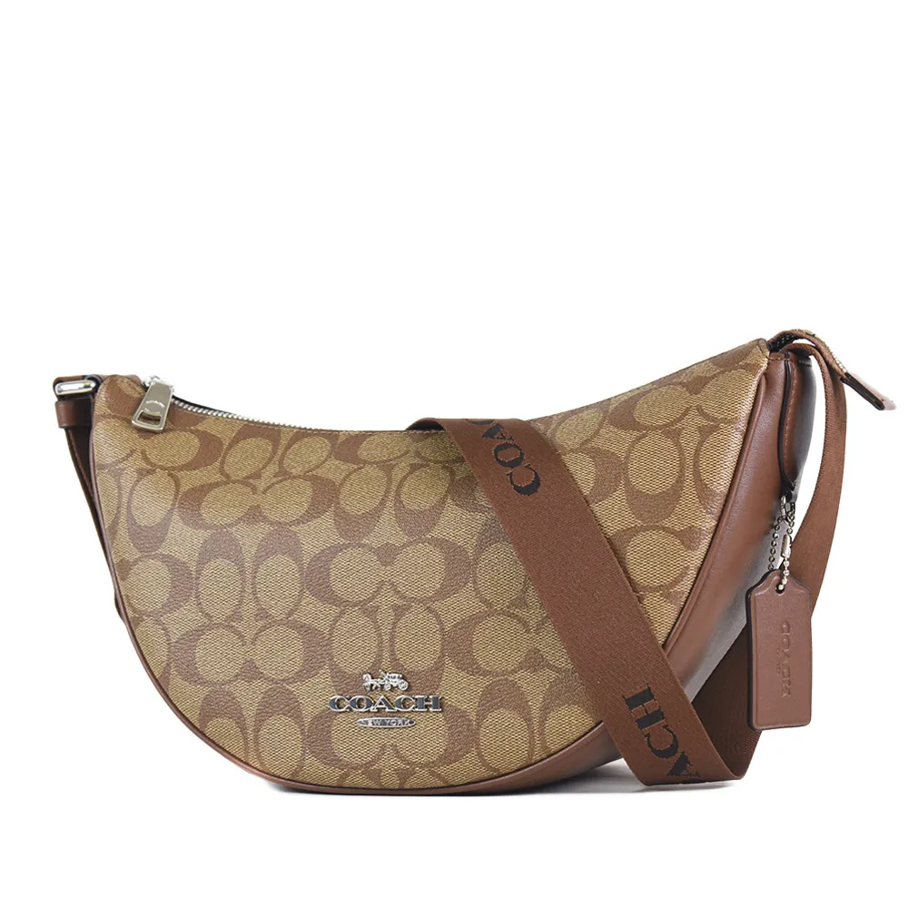 COACH Pace黑色真皮半月寬底肩斜背兩用包 歷史價格詳細信息