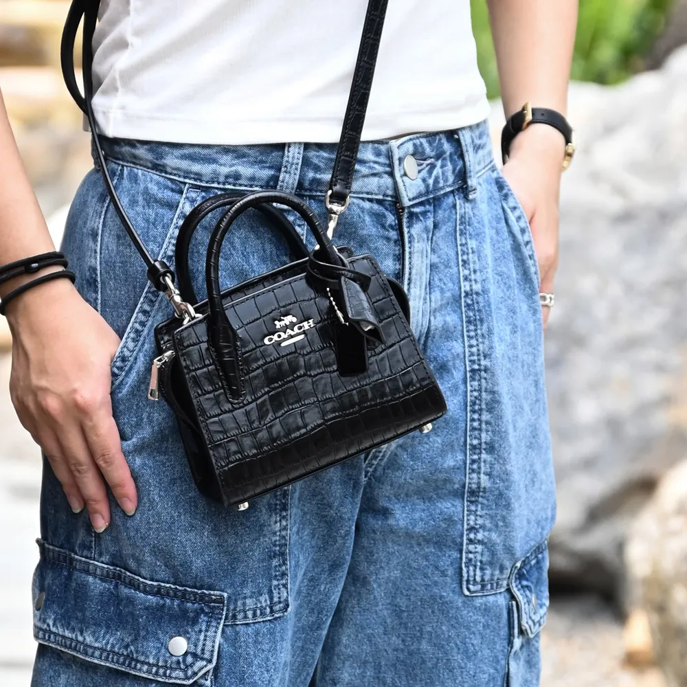 【COACH】鱷魚壓紋皮革 / LARGE 小款 / 斜背 兩用包(藕色) 歷史價格詳細信息