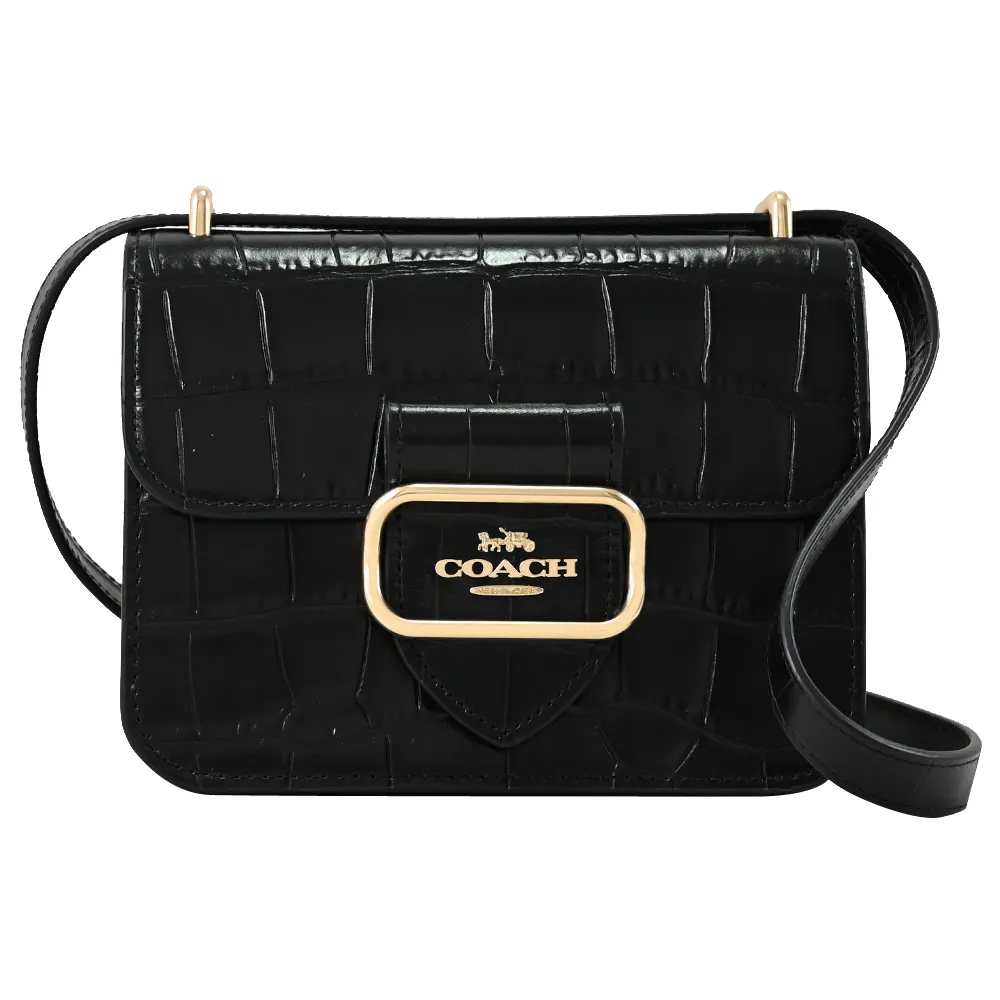 COACH CN313 Morgan 經典鱷魚紋皮革翻蓋斜背包.深綠 歷史價格詳細信息