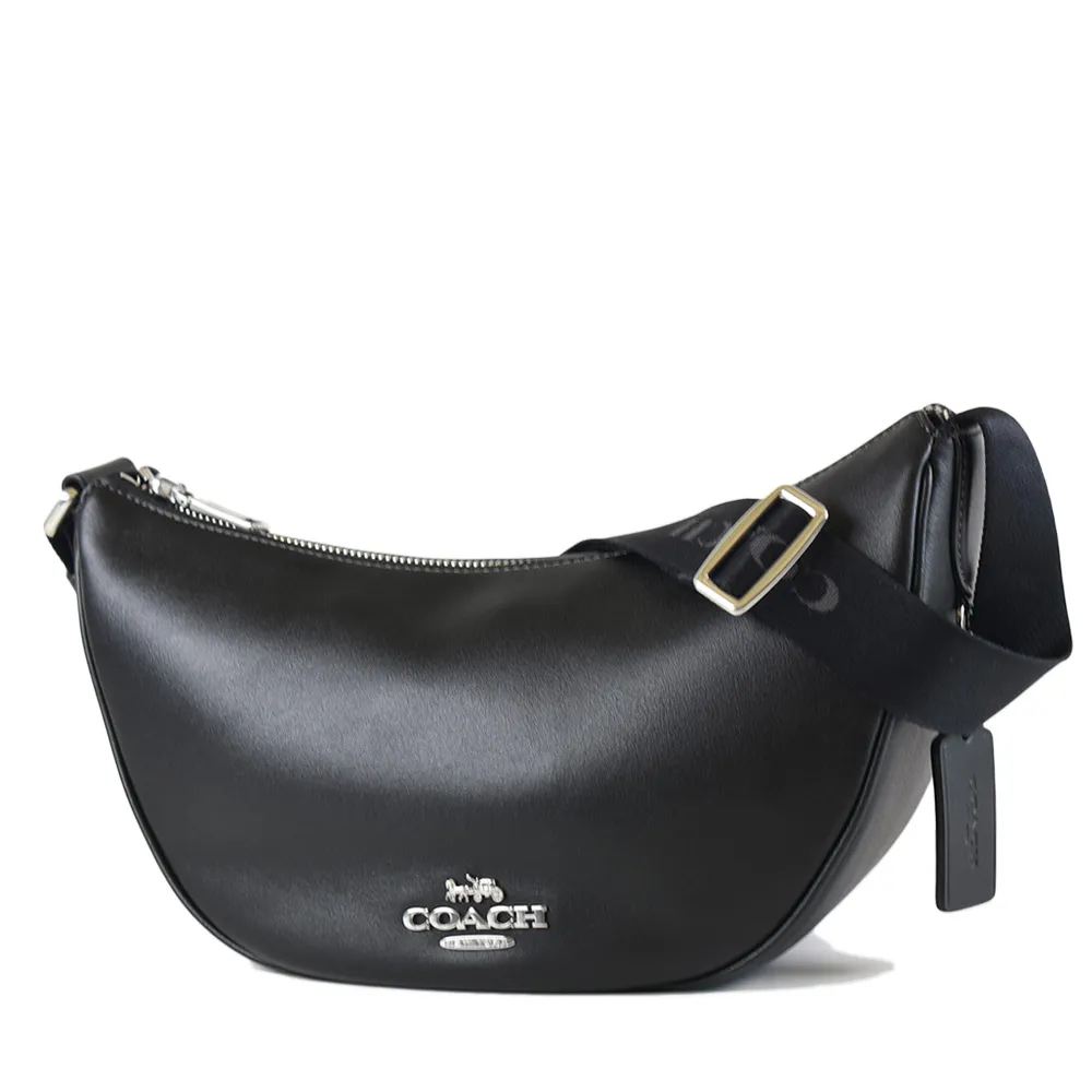 COACH Pace黑色真皮半月寬底肩斜背兩用包 歷史價格詳細信息