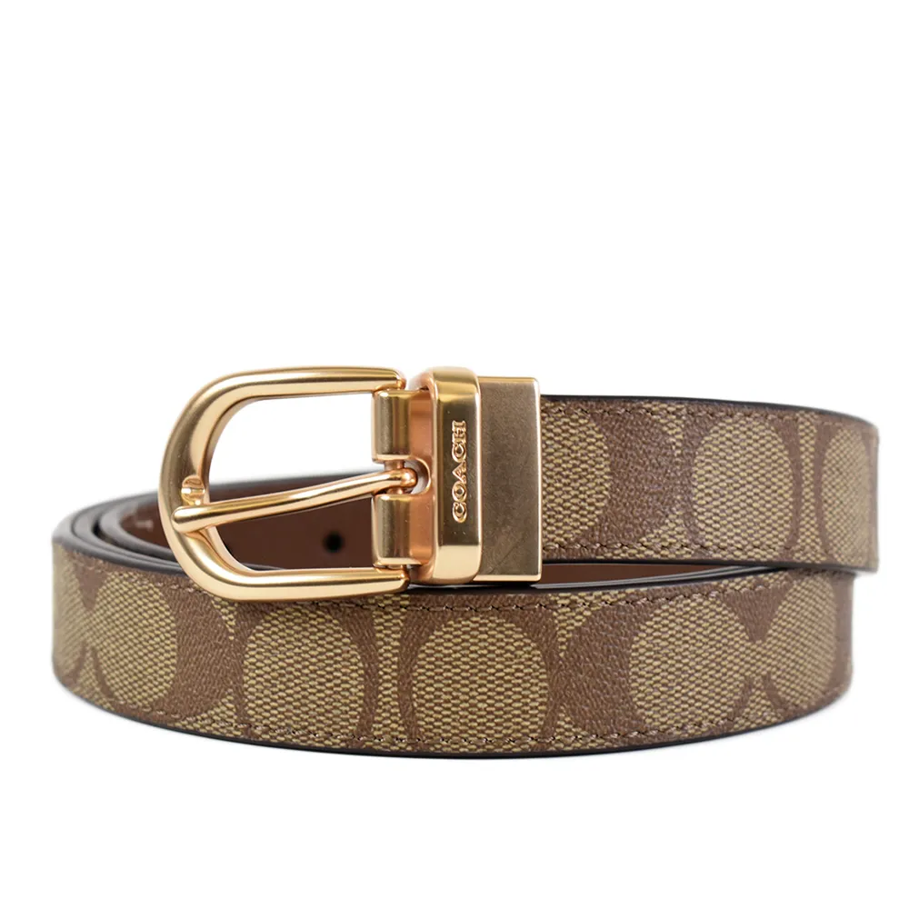 COACH 女款 素面雙面用皮帶-黑/咖啡色 歷史價格詳細信息