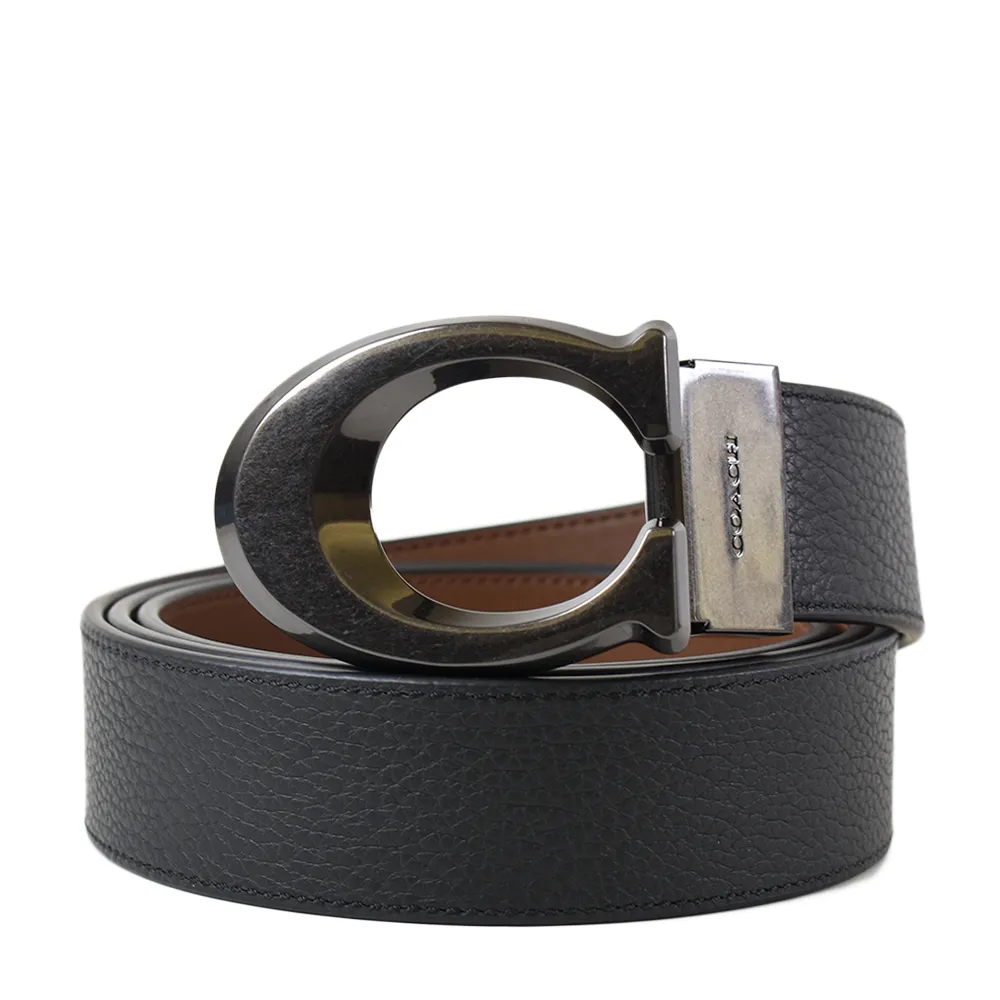 COACH鐵灰黑C Logo藍邊真皮上釦三摺內拉鍊袋短夾 歷史價格詳細信息