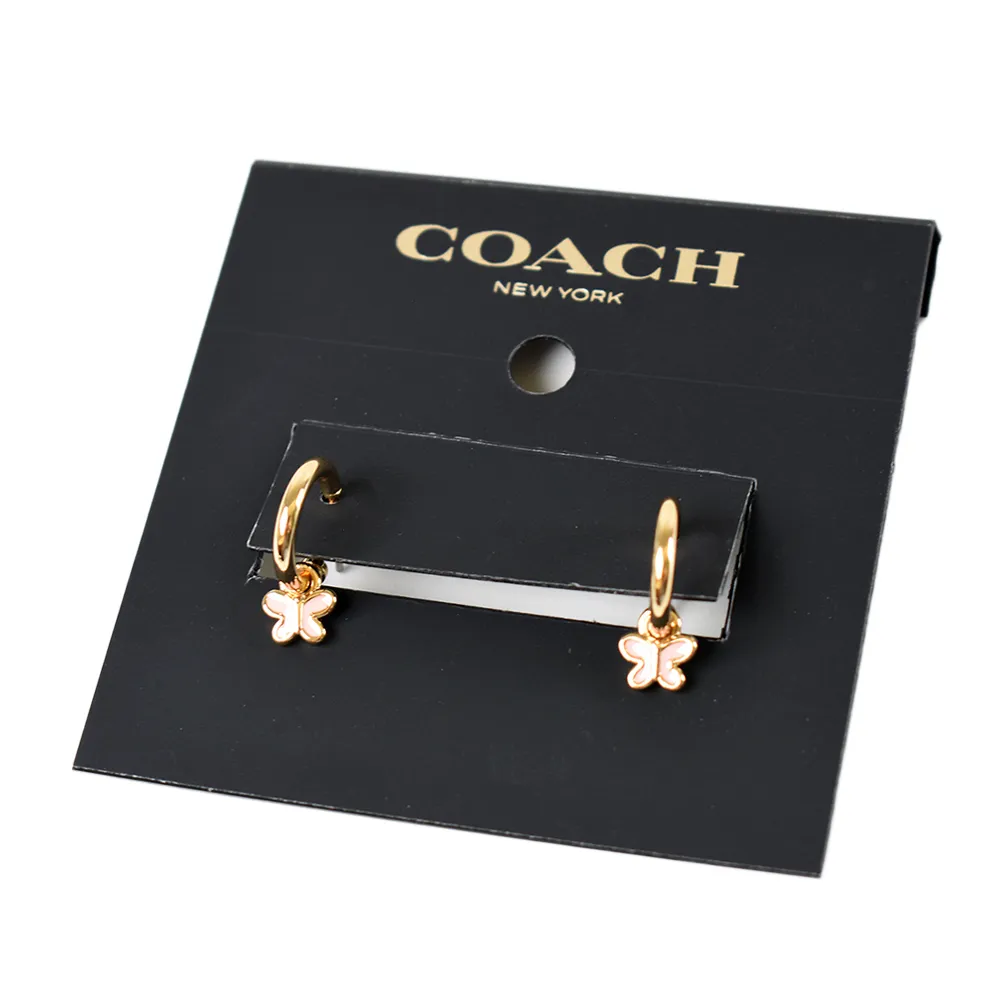 COACH 蝴蝶水鑽扣環撞色防刮皮革鏈帶斜背包(酒紅X桃粉) 歷史價格詳細信息