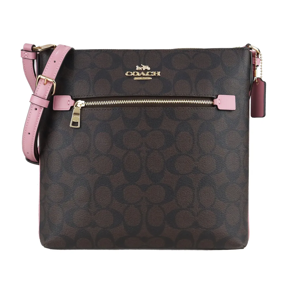 COACH 經典馬車C LOGO緹花PVC中夾(卡其粉筆白) 歷史價格詳細信息