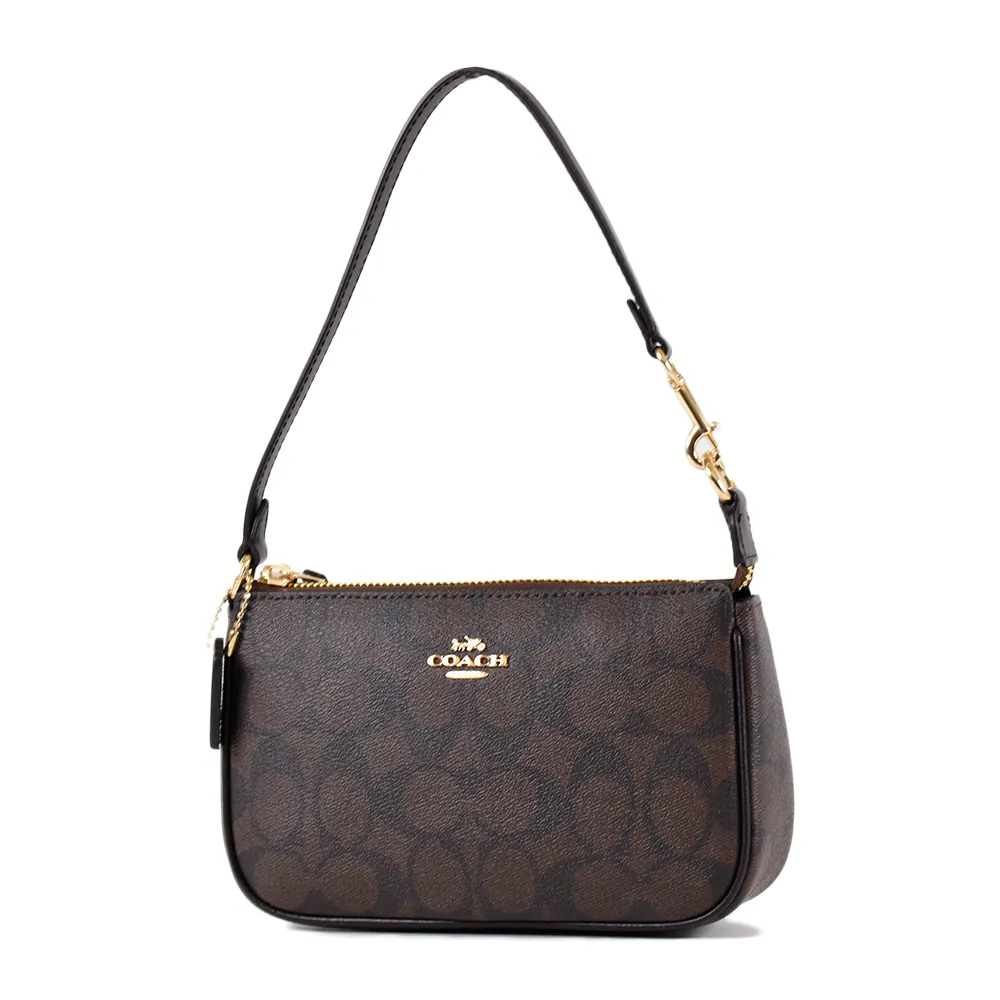 COACH 緹花LOGO防刮手拿/手提包-咖啡紅 歷史價格詳細信息