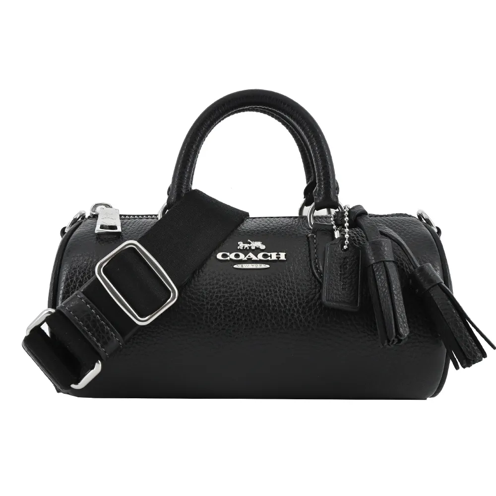 COACH Lacey 拼色皮革復古流蘇掛飾兩用圓筒包(迷你/酒紅) 歷史價格詳細信息