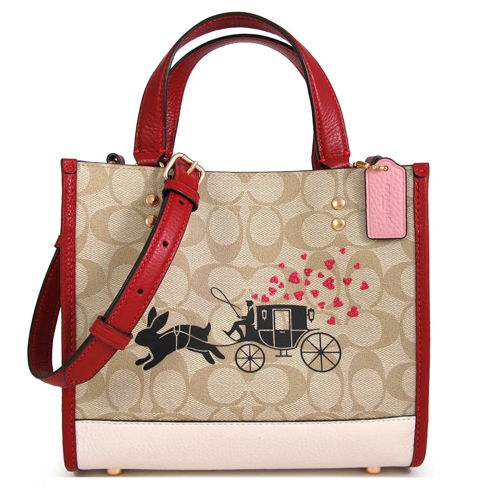 COACH Dempsey Tote 22 銀字荔枝皮革二用托特包(單寧藍) CO971 SVDE 歷史價格詳細信息