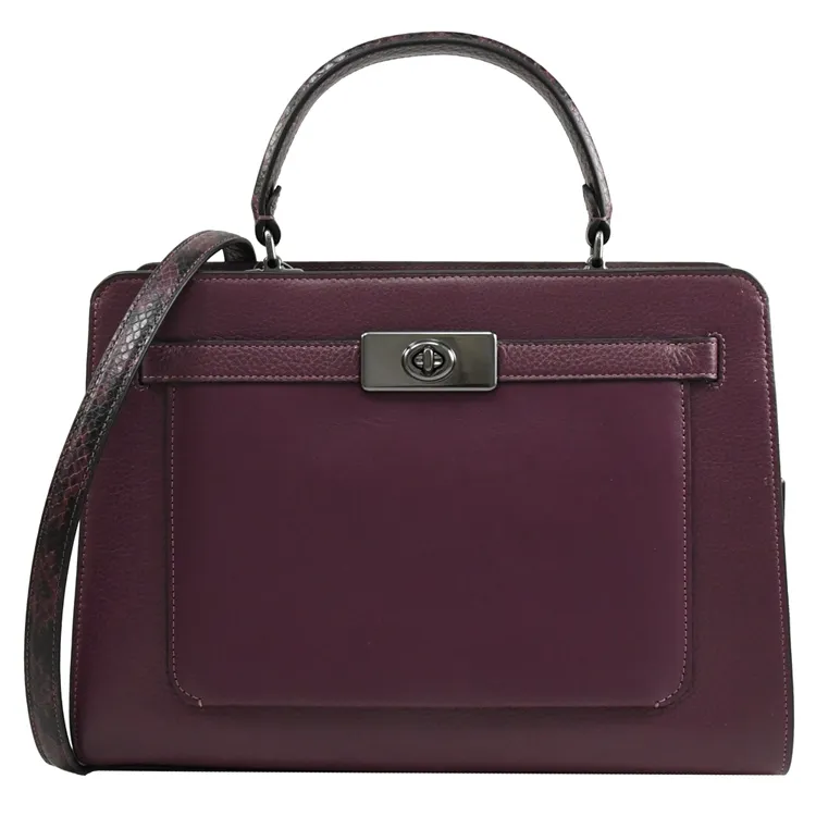 COACH酒紅拼色全皮馬車方牌T釦翻蓋三摺中夾 歷史價格詳細信息