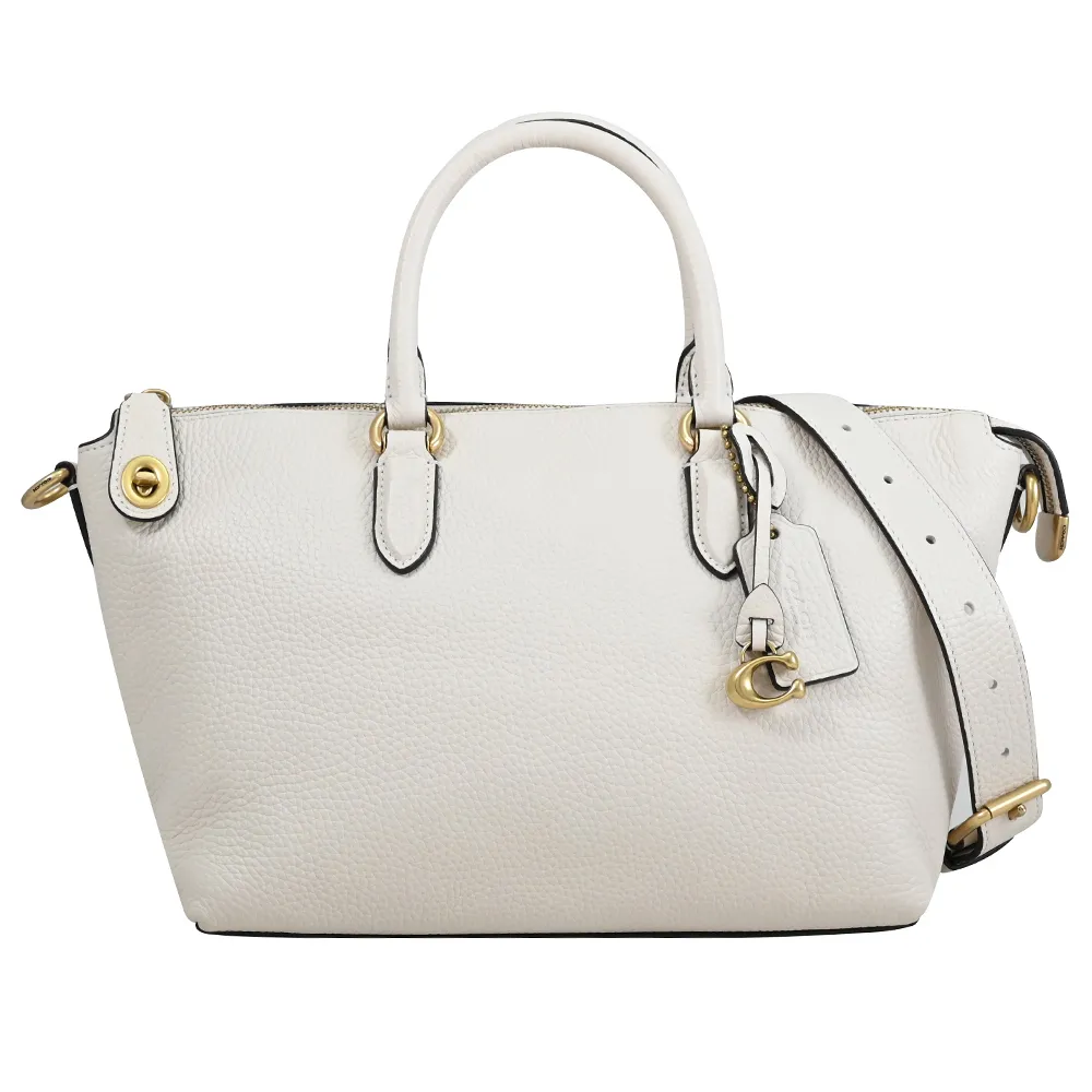 COACH CJ638 經典皮標LOGO單肩手提草編包.咖邊 歷史價格詳細信息