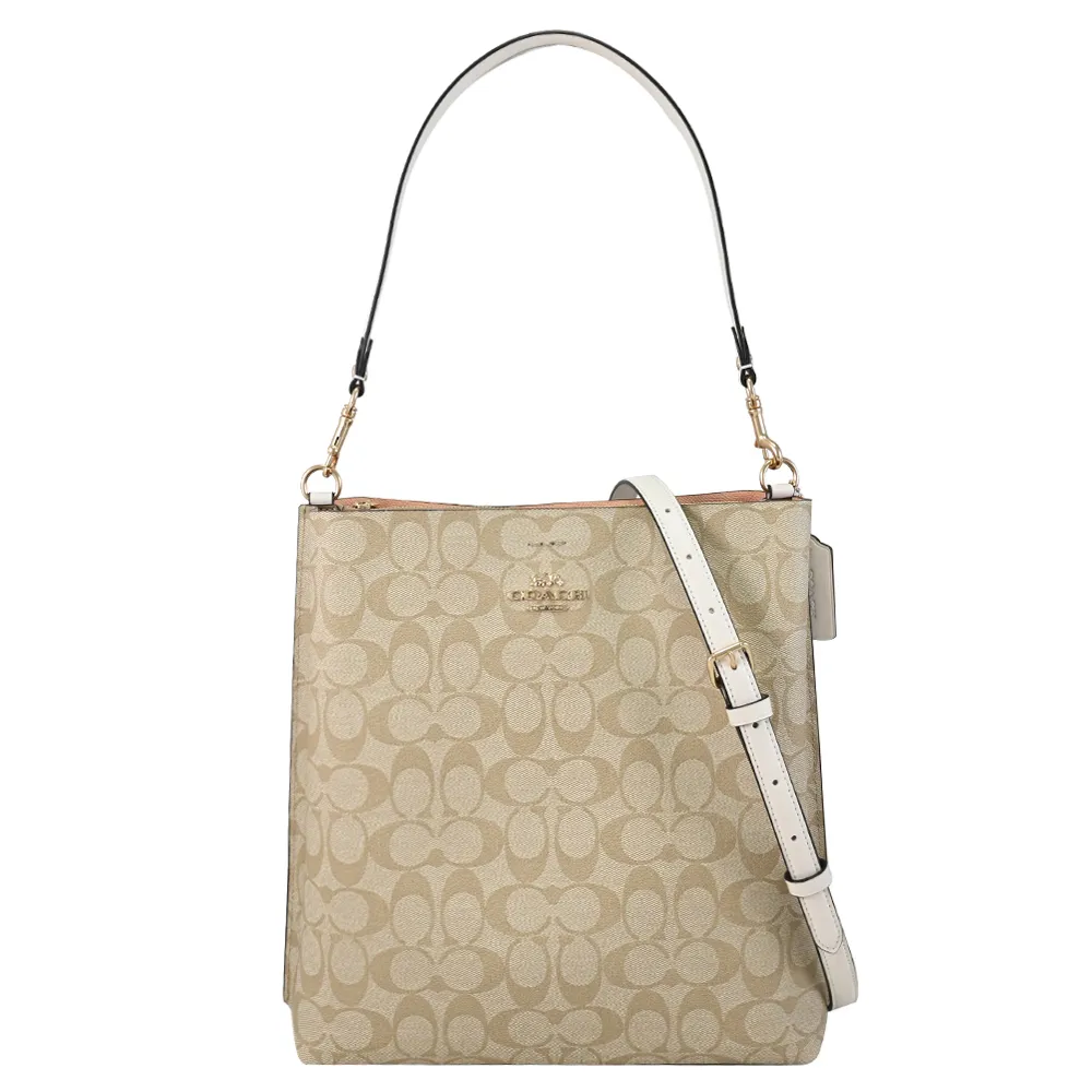 COACH C8561 WILLOW 24 撞色荔枝紋兩用包.黃 歷史價格詳細信息