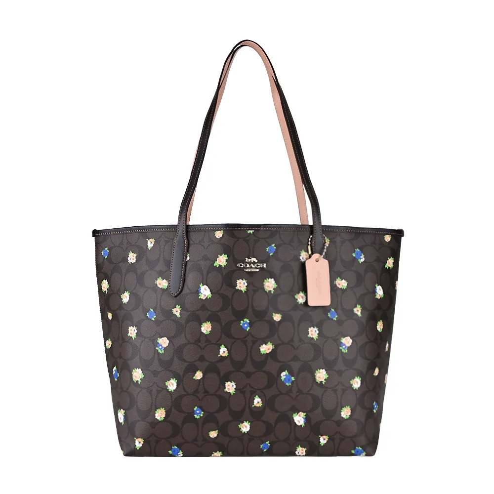 COACH 立體馬車LOGO素面荔枝紋皮革半月斜背包(藍) 歷史價格詳細信息