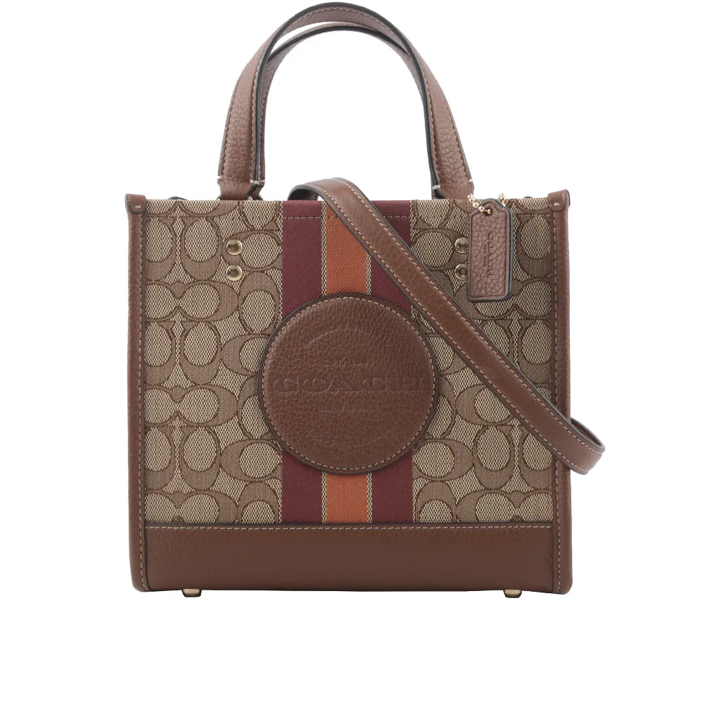 COACH Dempsey Tote 22 銀字荔枝皮革二用托特包(單寧藍) CO971 SVDE 歷史價格詳細信息