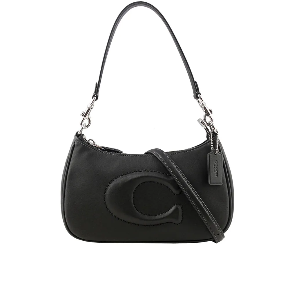 【COACH】線縫C字全皮立體彎底肩背-斜背兩用包(糖果粉/小款) 歷史價格詳細信息