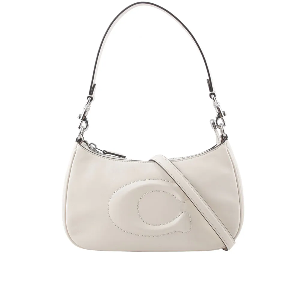 【COACH】線縫C字全皮立體彎底肩背-斜背兩用包(糖果粉/小款) 歷史價格詳細信息