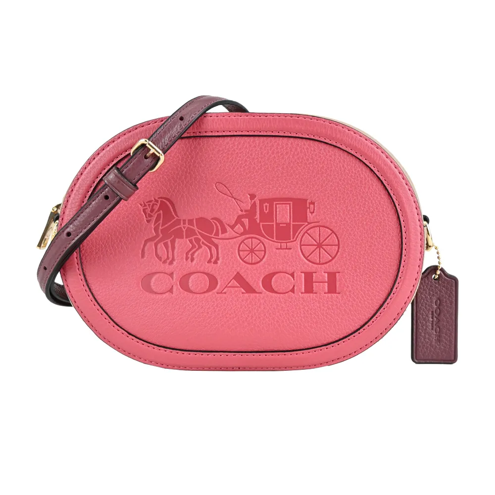 【COACH】馬車壓印荔枝紋牛皮翻蓋斜背馬鞍包(任選) 歷史價格詳細信息