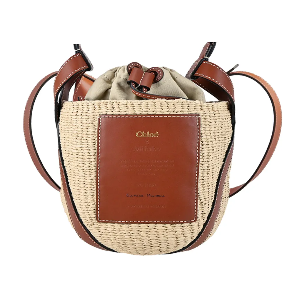 CHLOE Woody LOGO 新版織帶草編托特包.白邊 歷史價格詳細信息