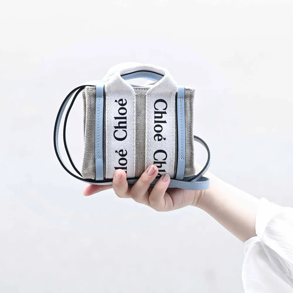 CHLOE Woody LOGO 新版織帶草編托特包.白邊 歷史價格詳細信息
