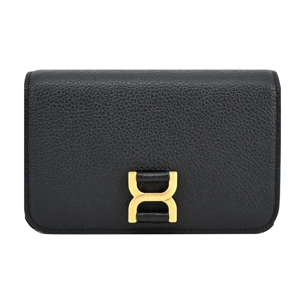 CHLOE Marcie 新版金屬LOGO小牛皮翻蓋釦式長夾.午夜藍 歷史價格詳細信息