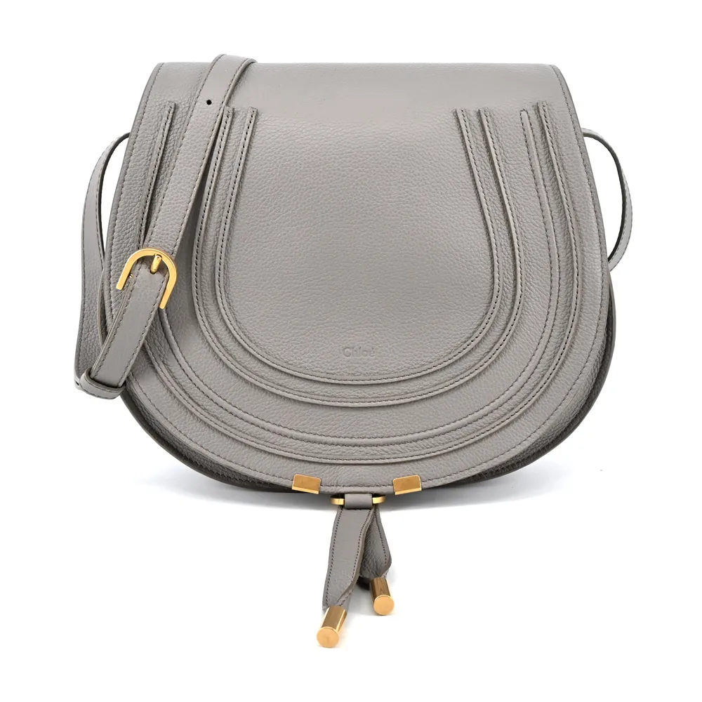 Chloe Marcie 粒面牛皮翻蓋小號馬鞍斜背包(墨綠) 歷史價格詳細信息