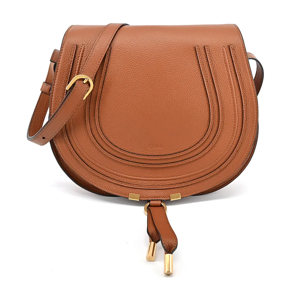 Chloe Marcie 粒面牛皮翻蓋小號馬鞍斜背包(墨綠) 歷史價格詳細信息