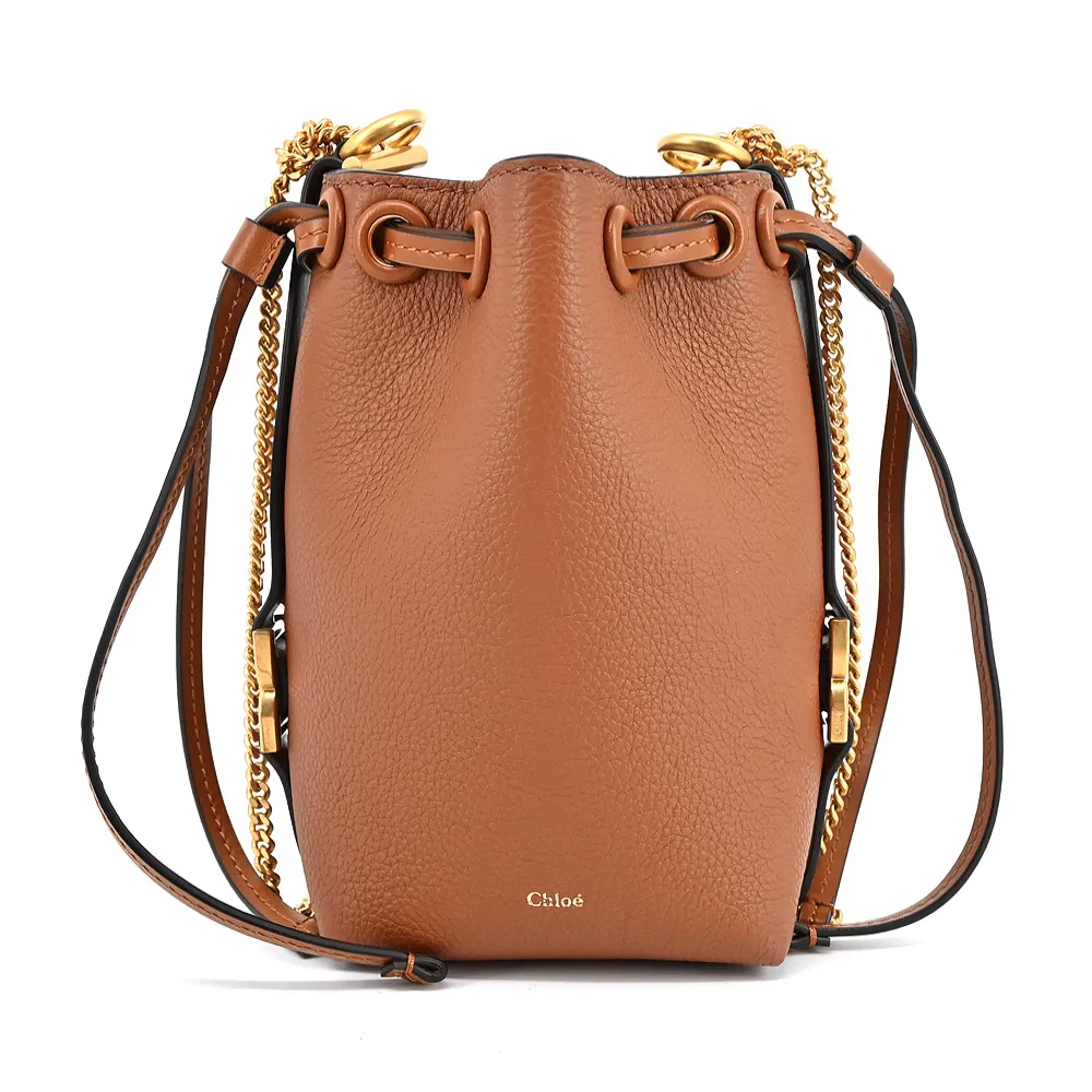 Chloe 新款Marcie 粒面小牛皮束口水桶包(棕色) 歷史價格詳細信息