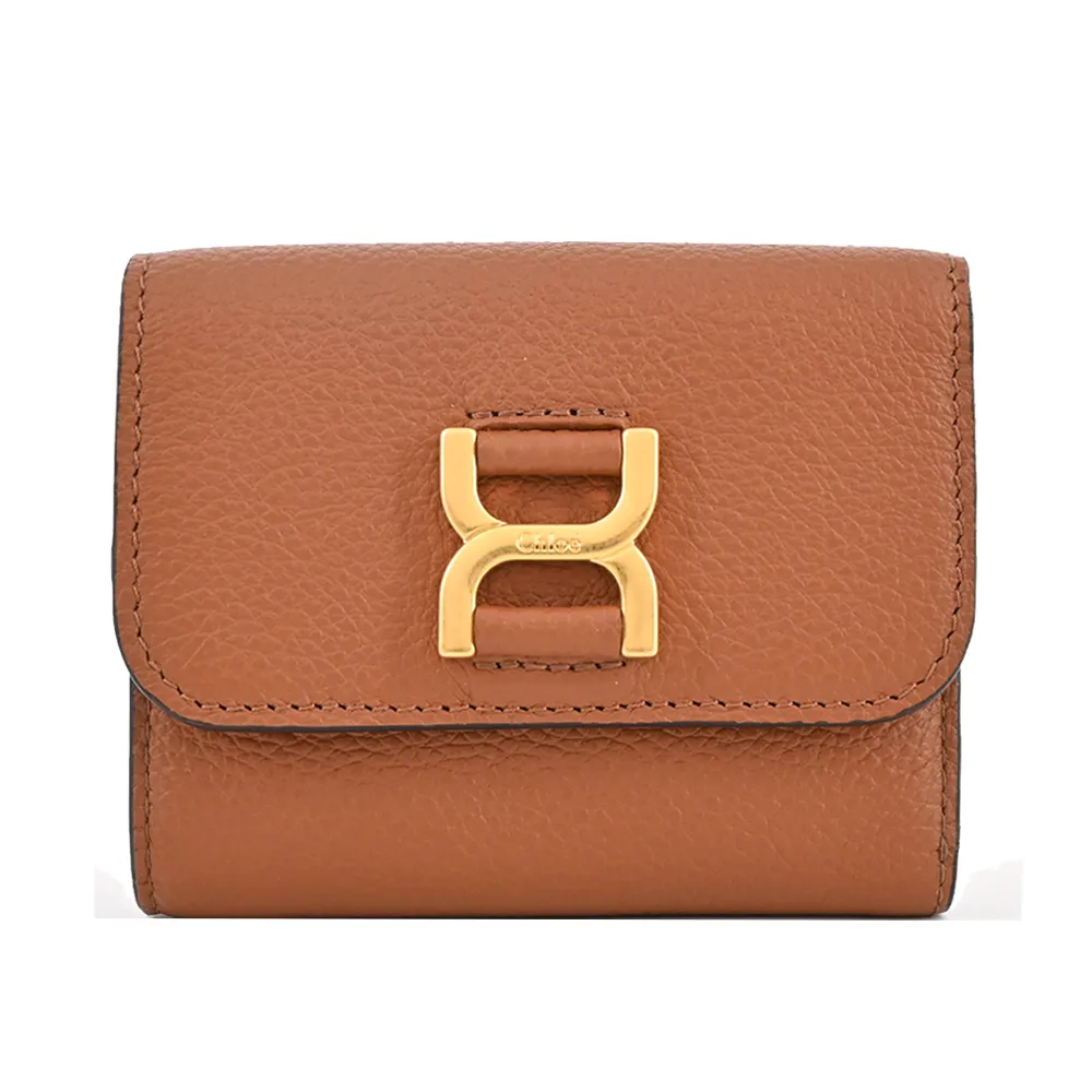 CHLOE Marcie 新版金屬LOGO小牛皮翻蓋釦式長夾.午夜藍 歷史價格詳細信息