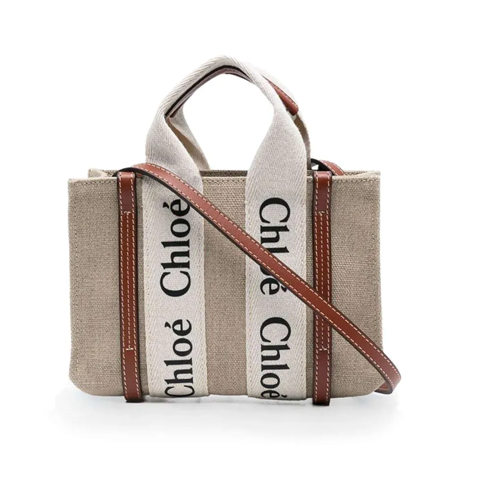 Chloe Woody tote bag帆布迷你兩用包(焦糖咖色) 歷史價格詳細信息