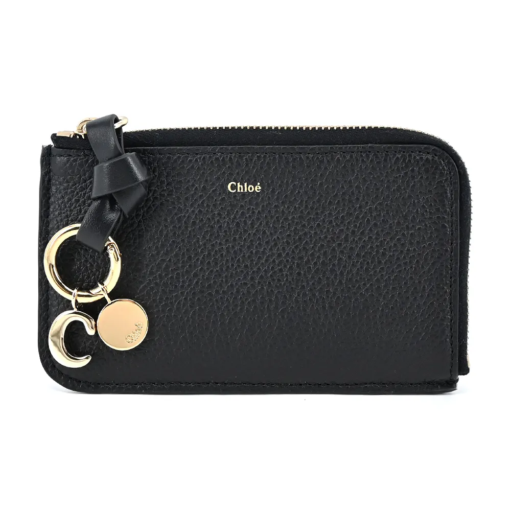 Chloe ALPHABET C LOGO 小牛皮卡片/零錢包(黑色) 歷史價格詳細信息