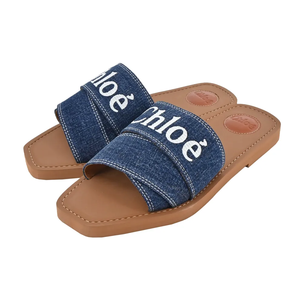 CHLOE WOODY FLAT MULE 亞麻平底拖鞋(象灰色) CHC23U188EF066 歷史價格詳細信息