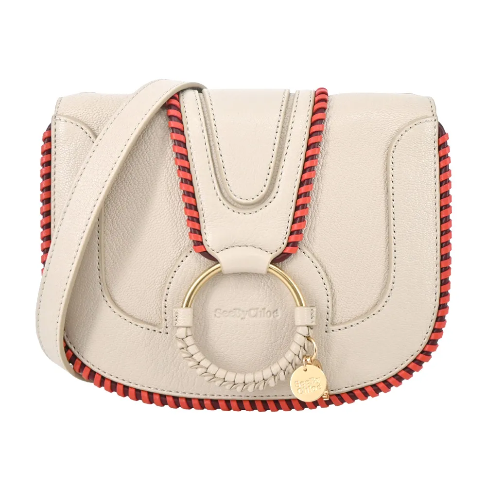 SEE BY CHLOE Hana扭紋縫線山羊皮馬鞍斜背包(米白) 歷史價格詳細信息