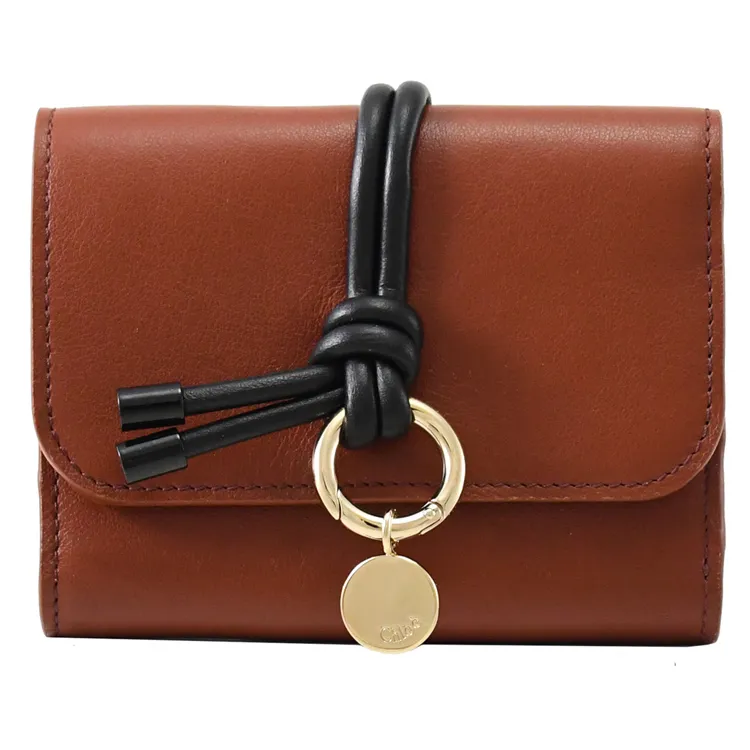 CHLOE 撞色C LOGO拼接小牛皮三折釦式小短夾.裸膚色 歷史價格詳細信息
