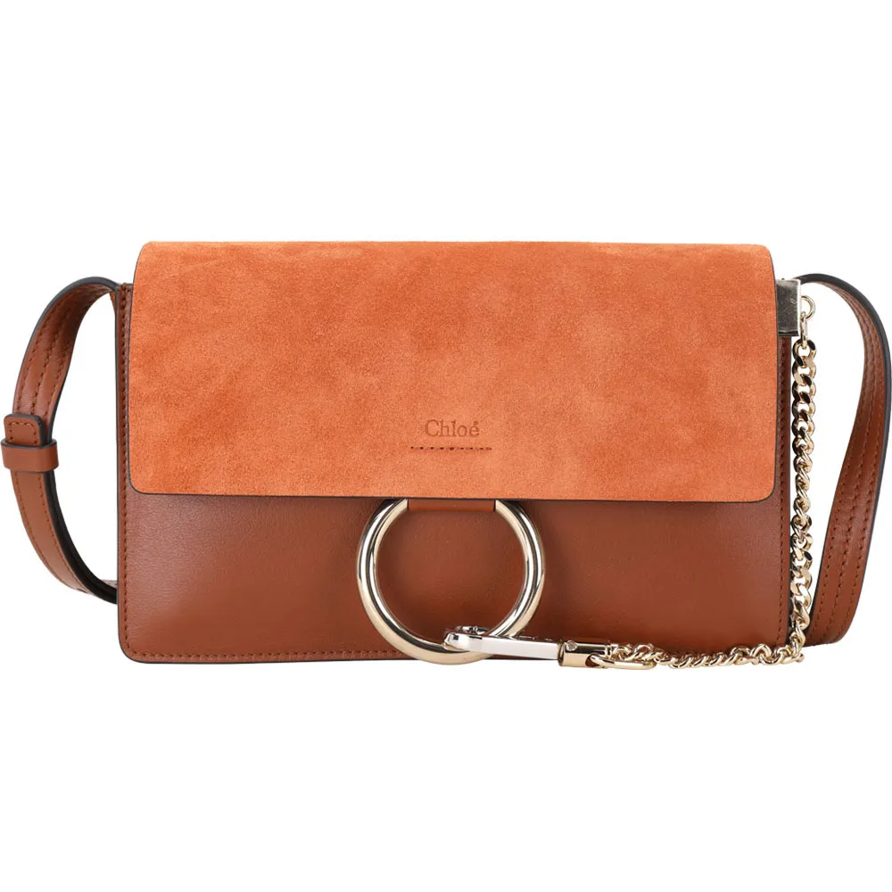 Chloe 小款多色絨面革和閃亮小牛皮 Tess 包 裸色 歷史價格詳細信息