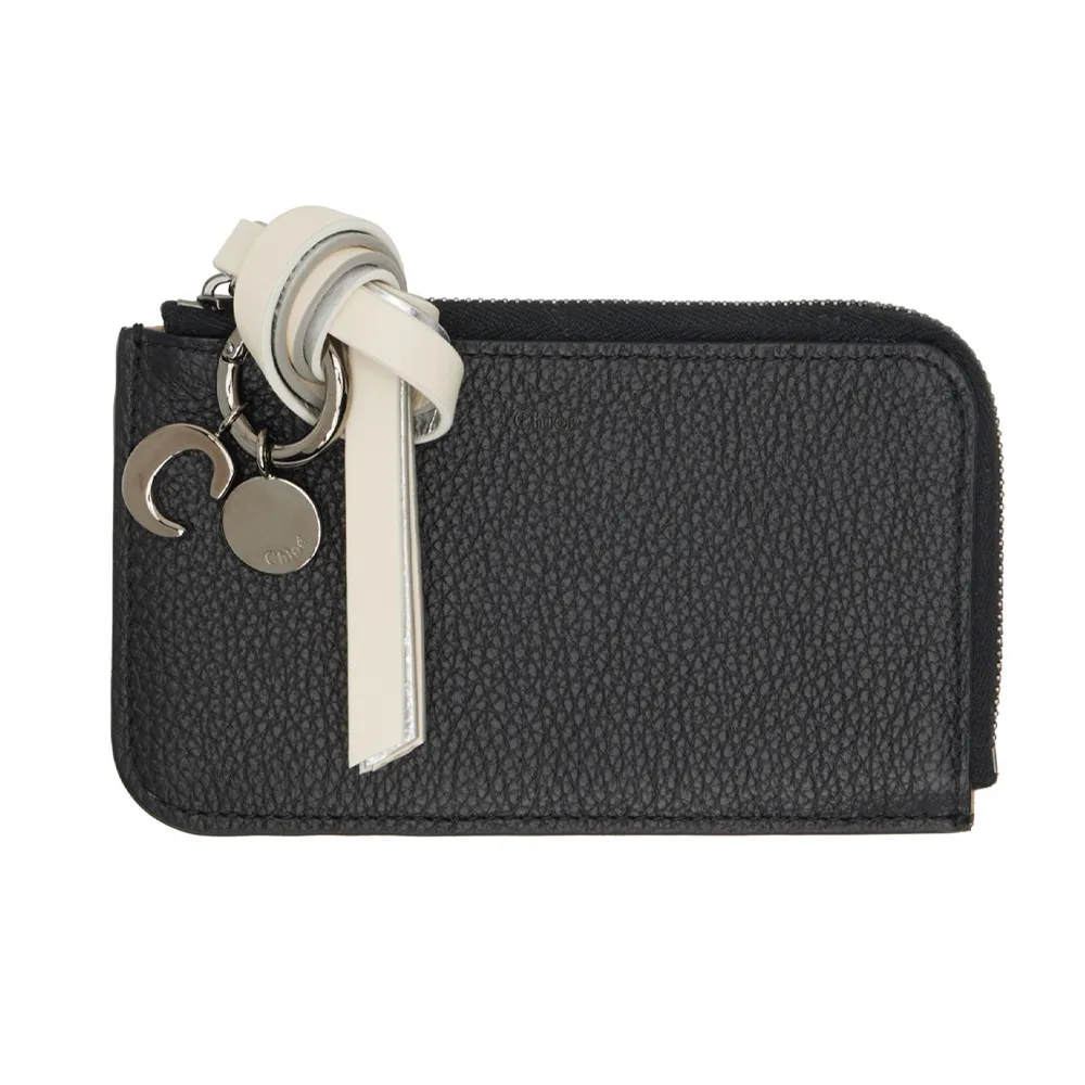 Chloe ALPHABET C LOGO 小牛皮卡片/零錢包(黑色) 歷史價格詳細信息