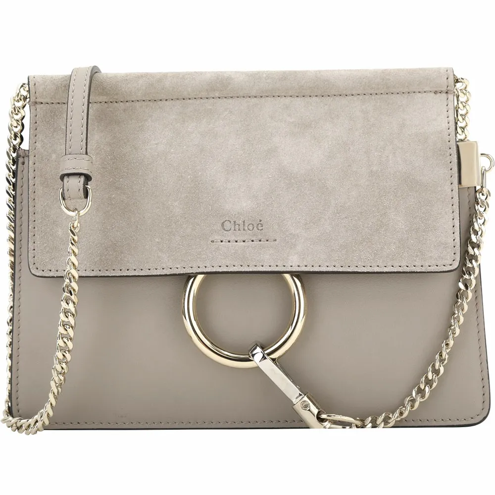 CHLOE Faye 小款 麂皮拼接小牛皮肩背/斜背包(黑色) 歷史價格詳細信息