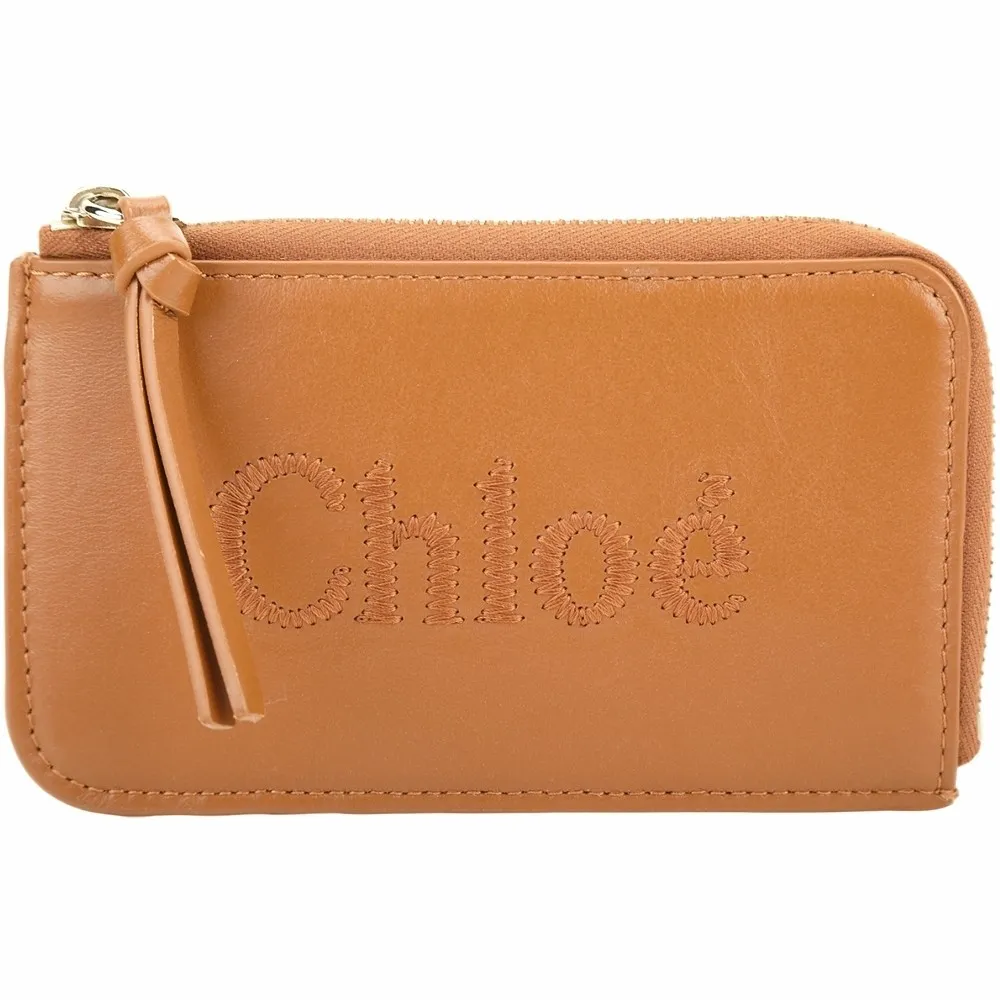 CHLOE Sense 刺繡標誌小款三折短夾(焦糖色) CHC23AP875I10 247 歷史價格詳細信息