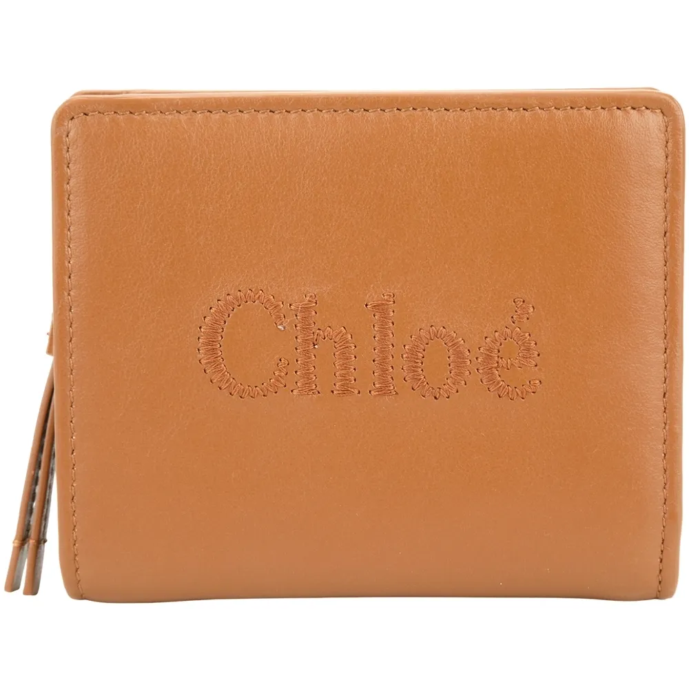 CHLOE Sense 刺繡標誌小款三折短夾(焦糖色) CHC23AP875I10 247 歷史價格詳細信息
