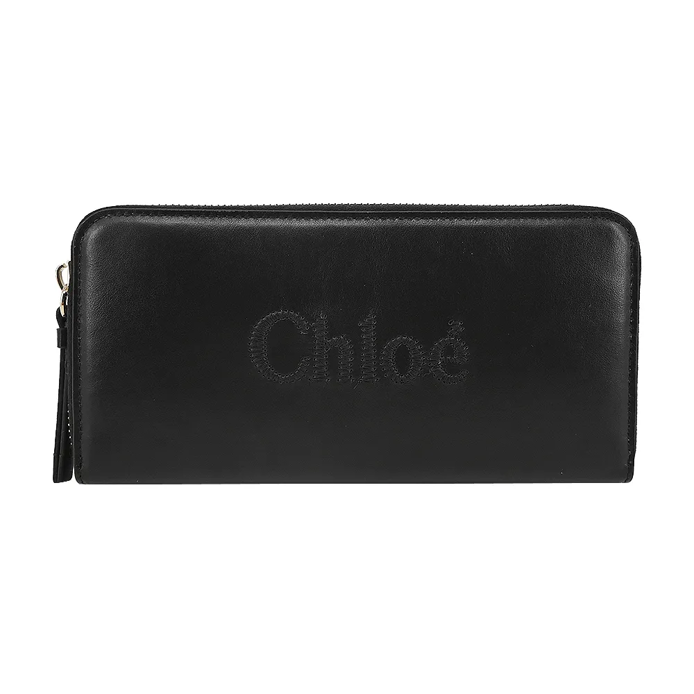 Chloe Sense 壓印 LOGO 小牛皮拉鍊卡片/零錢包(風暴藍) 歷史價格詳細信息