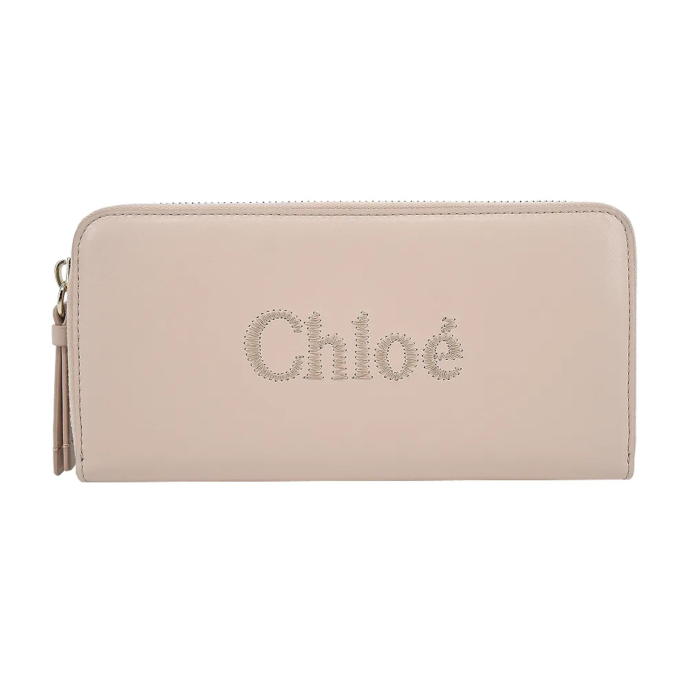 Chloe Sense 壓印 LOGO 小牛皮拉鍊卡片/零錢包(風暴藍) 歷史價格詳細信息